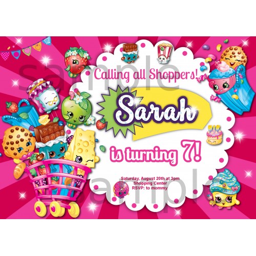 Shopkins birthday invitation,Shopkins invitation,(001s)